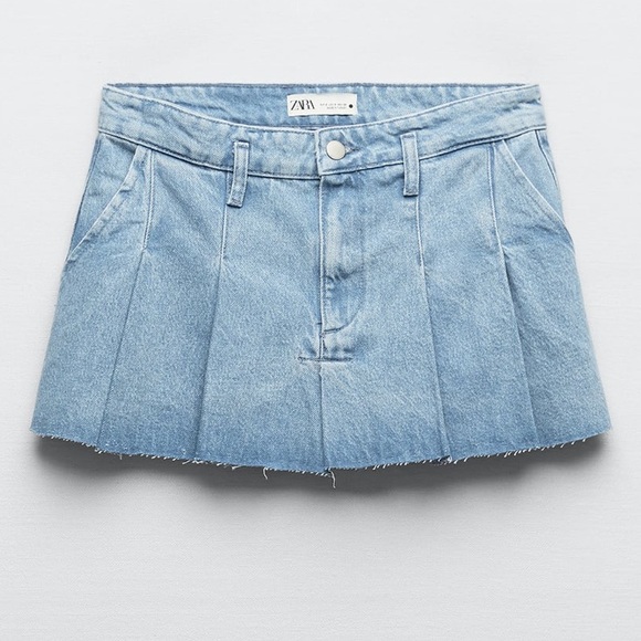 Zara Blue Denim Micro Mini Skirt - Picture 8 of 9